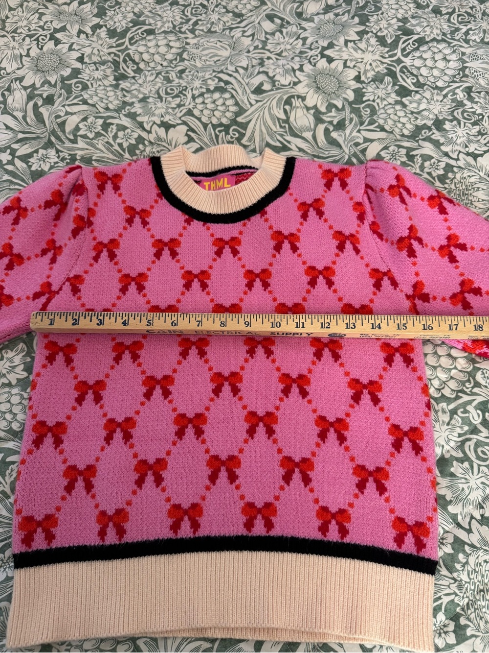 THML Pink Label Knit Top with Cream Trim - Picture 5 of 6